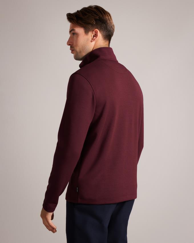 Pull Ted Baker Long Sleeve Half Zip Bordeaux Homme | AKY-13483145